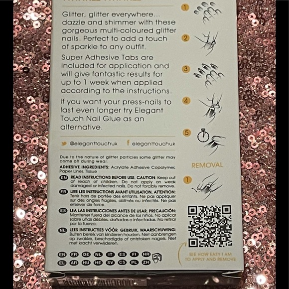 Elegant Touch Glitter, Press-On False Nails 2 Pack - Picture 5 of 8